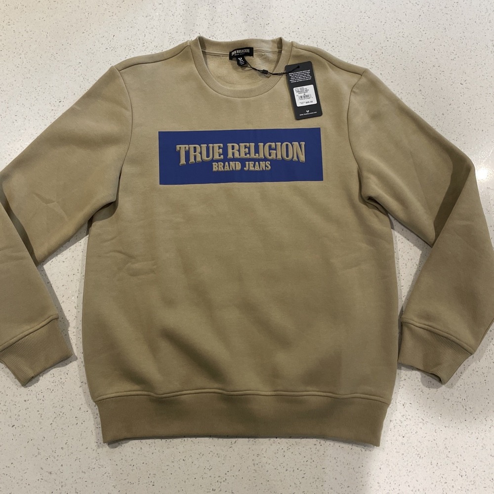 True Religion Embossed Arch Crew Neck Sweatshirt Mens Medium NWT